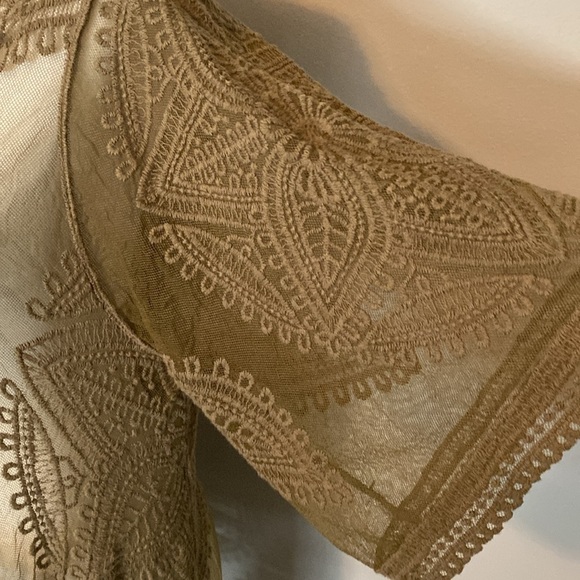 Lace Kimono Olive Green Size S/M cotton/nylon festival boho summer concert beach - Picture 3 of 7